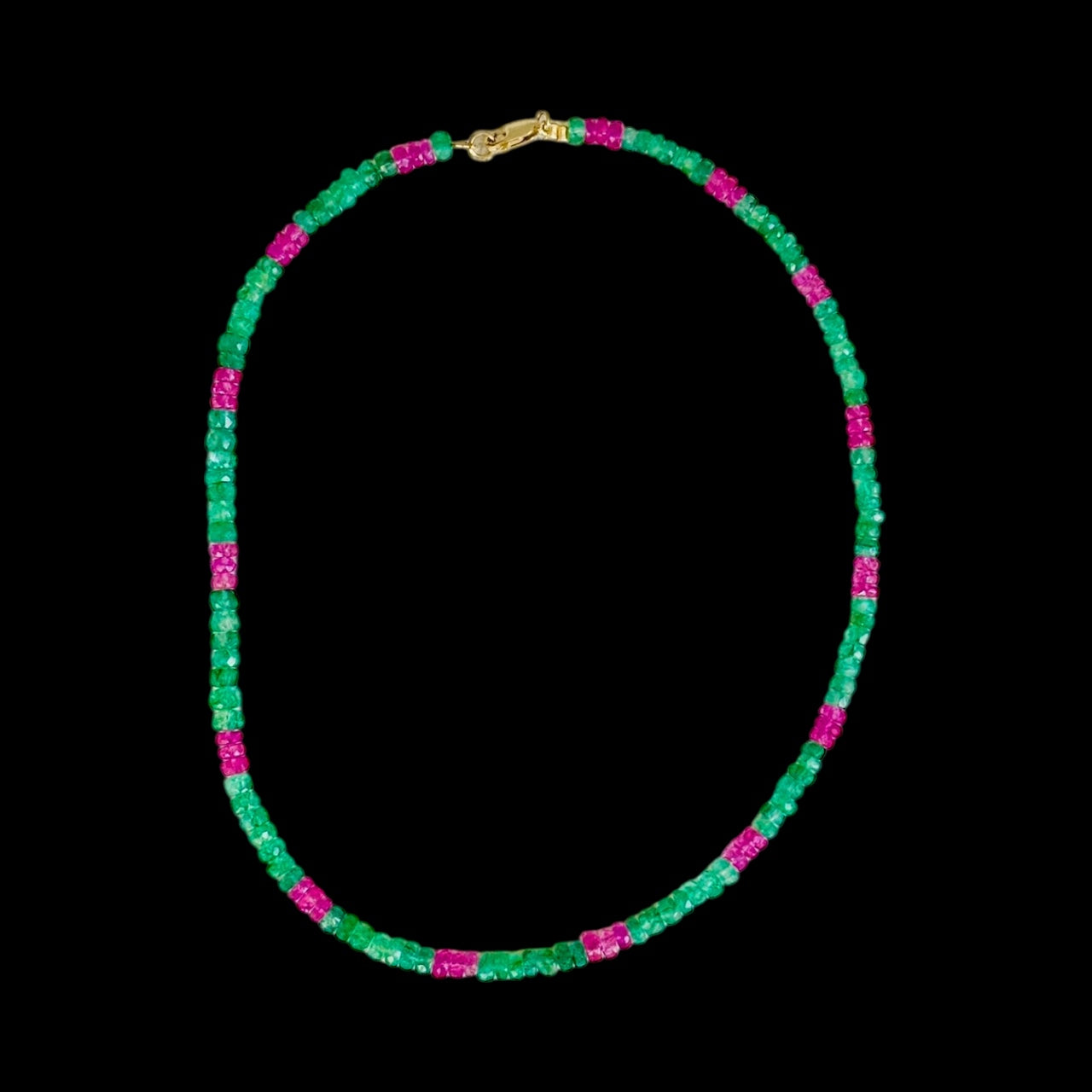 Emerald & Pink Sapphire Necklace