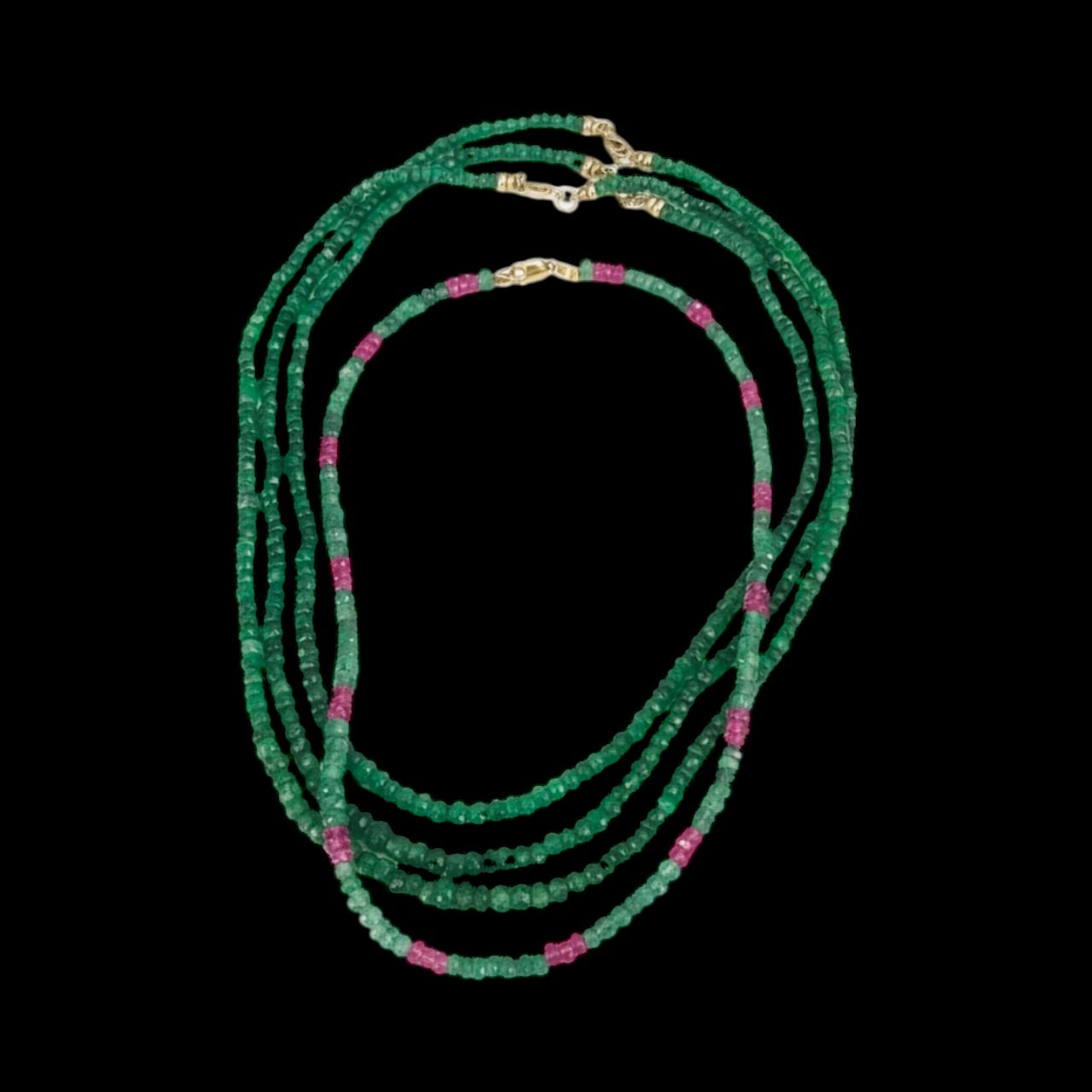 Emerald & Pink Sapphire Necklace
