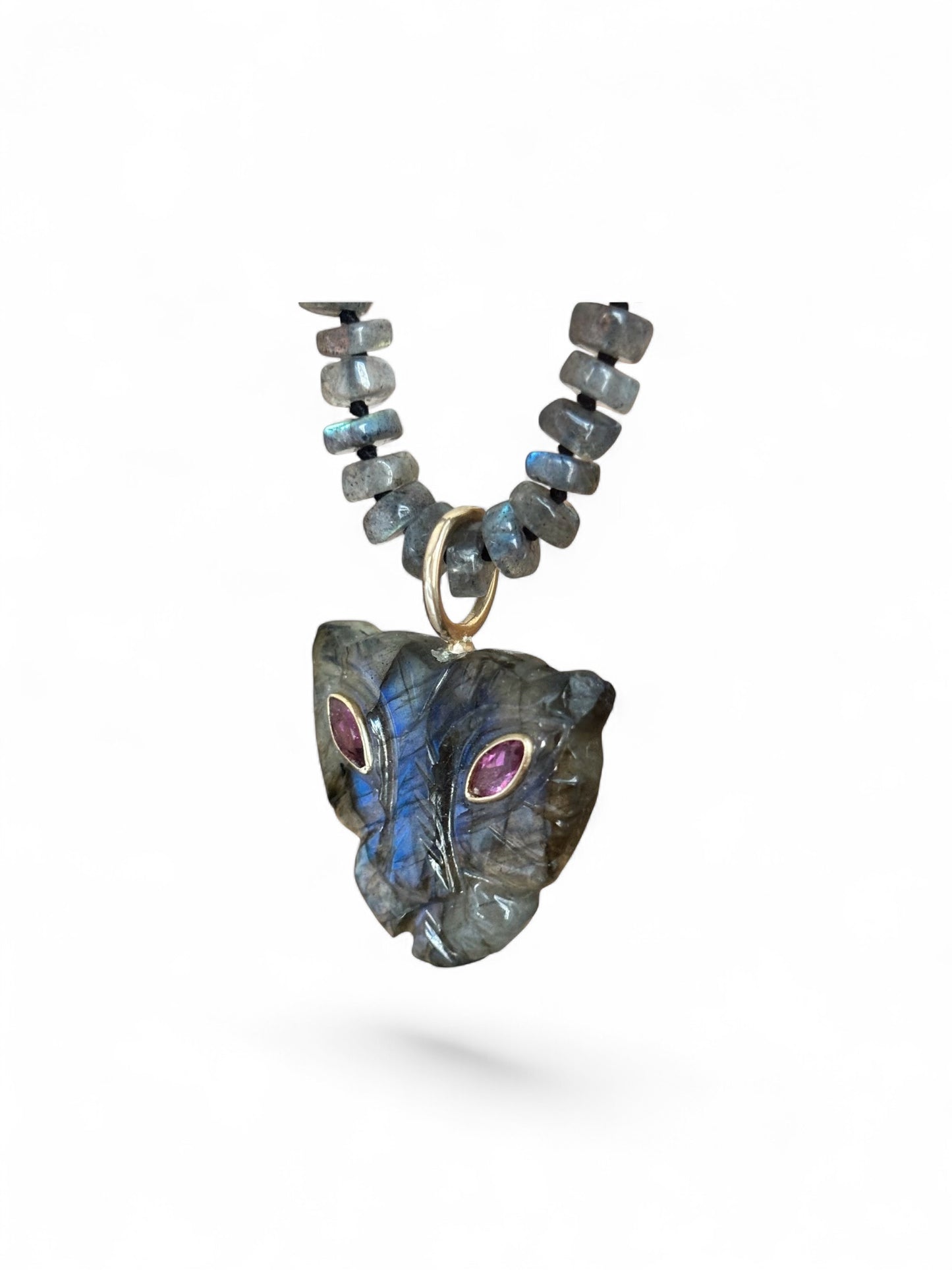 Labradorite Necklace with Lioness Pendant
