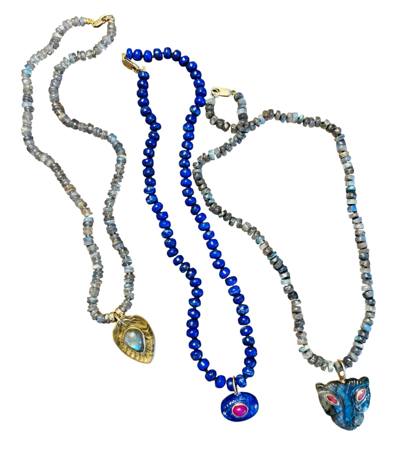 Labradorite Necklace with Lioness Pendant