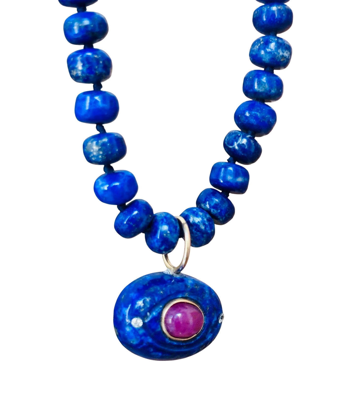 Lapis Necklace with Evil Eye Pendant