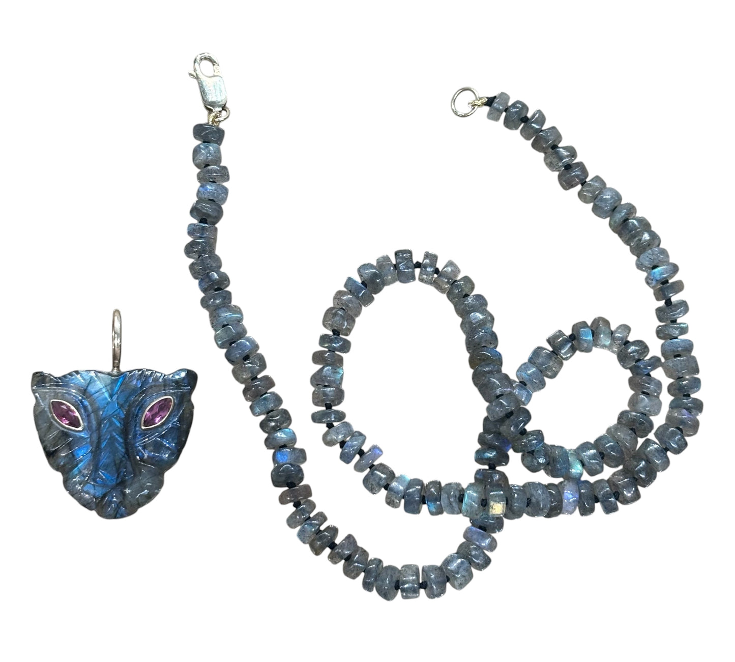 Labradorite Necklace with Lioness Pendant