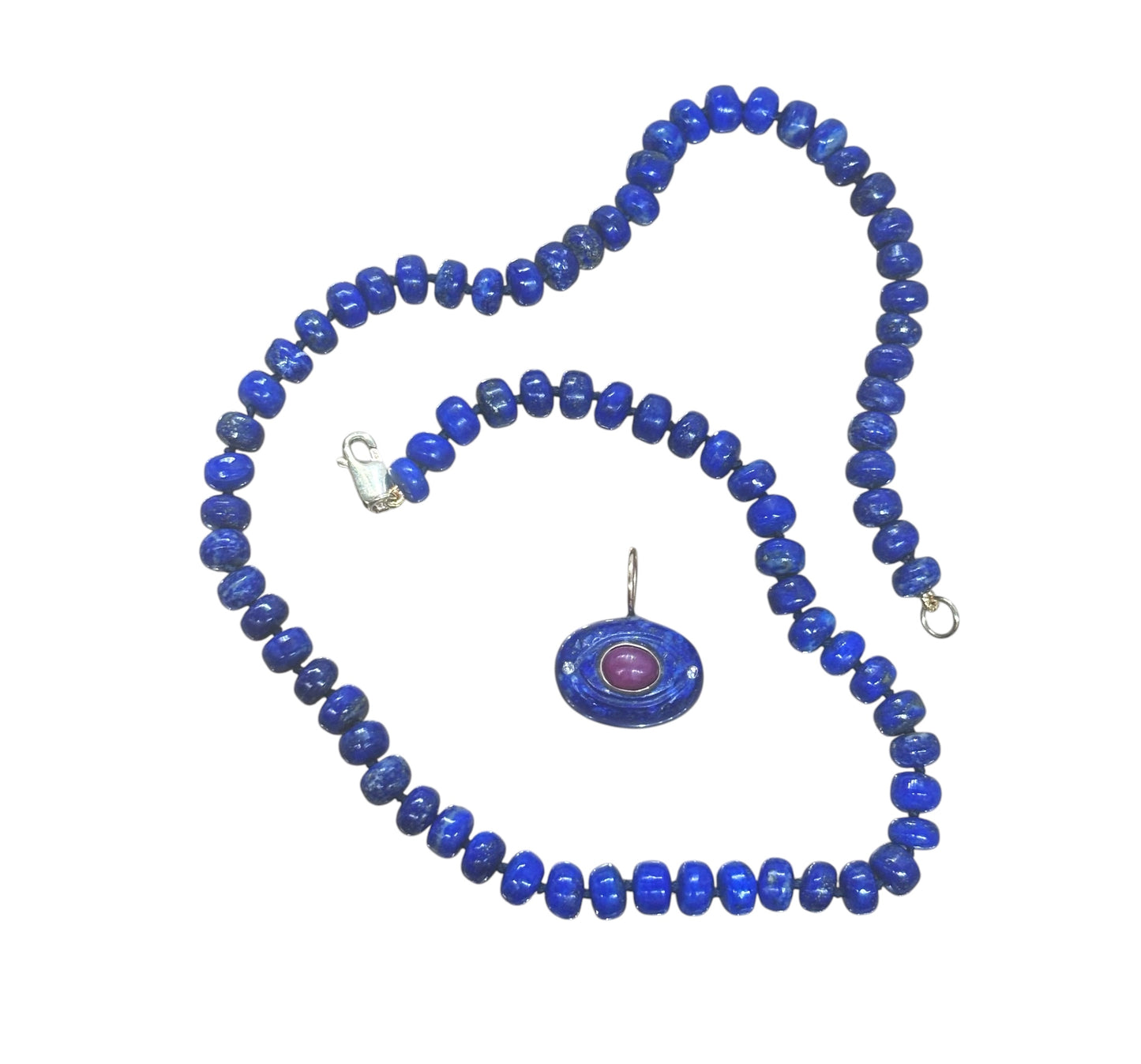 Lapis Necklace with Evil Eye Pendant