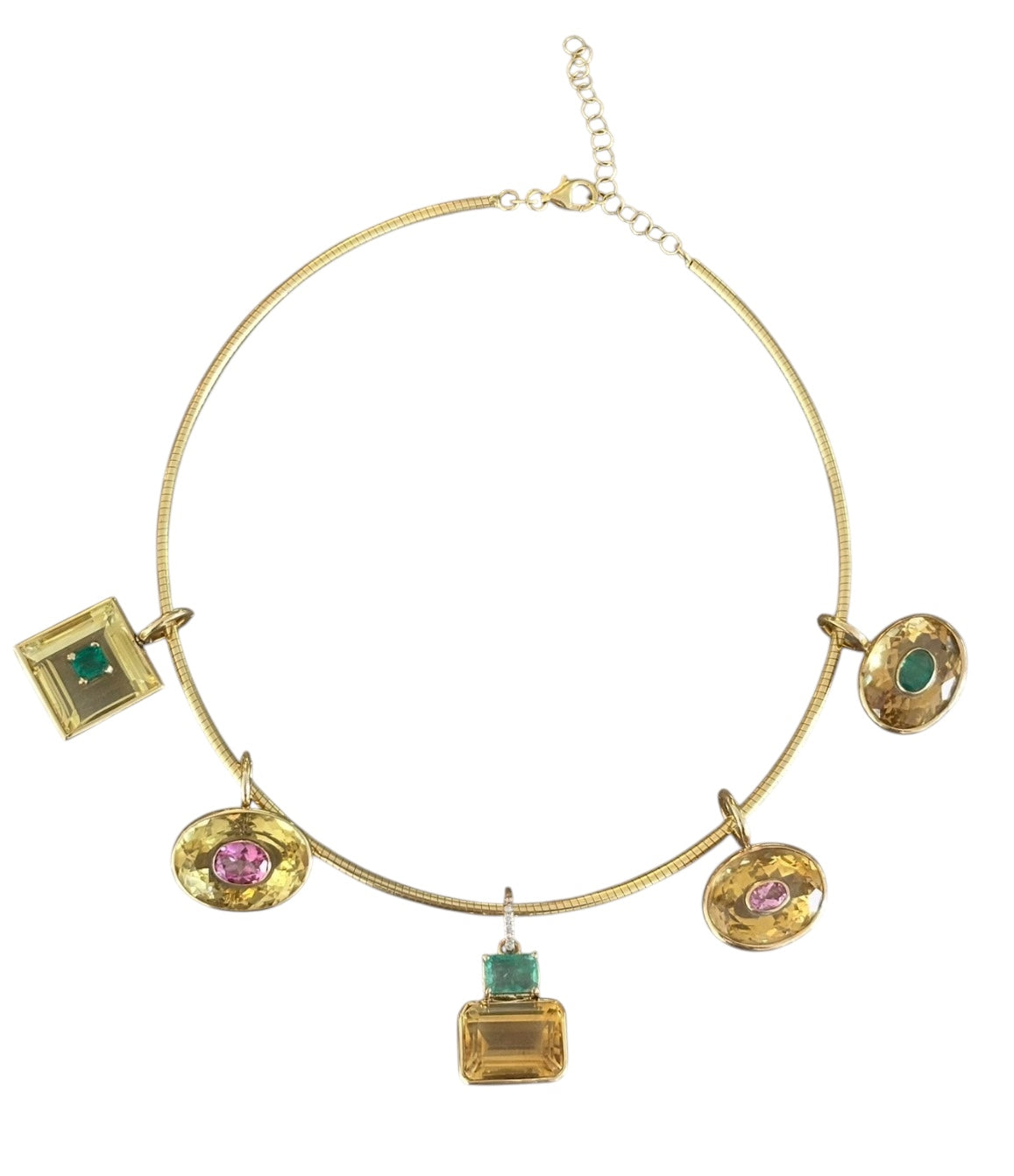 DISCO Pendant, Citrine with Pink Sapphire