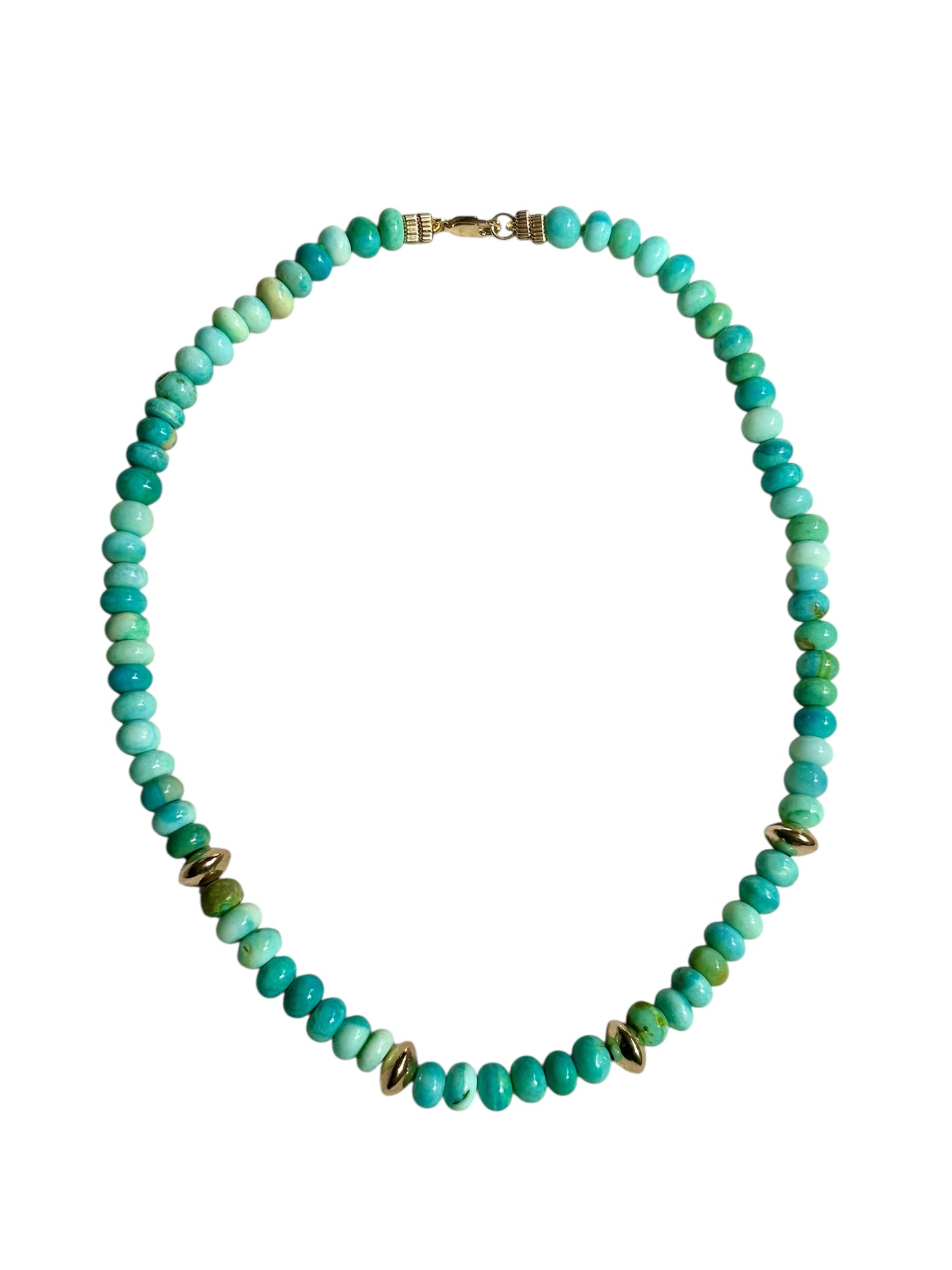 Green Opal and Gold Necklace