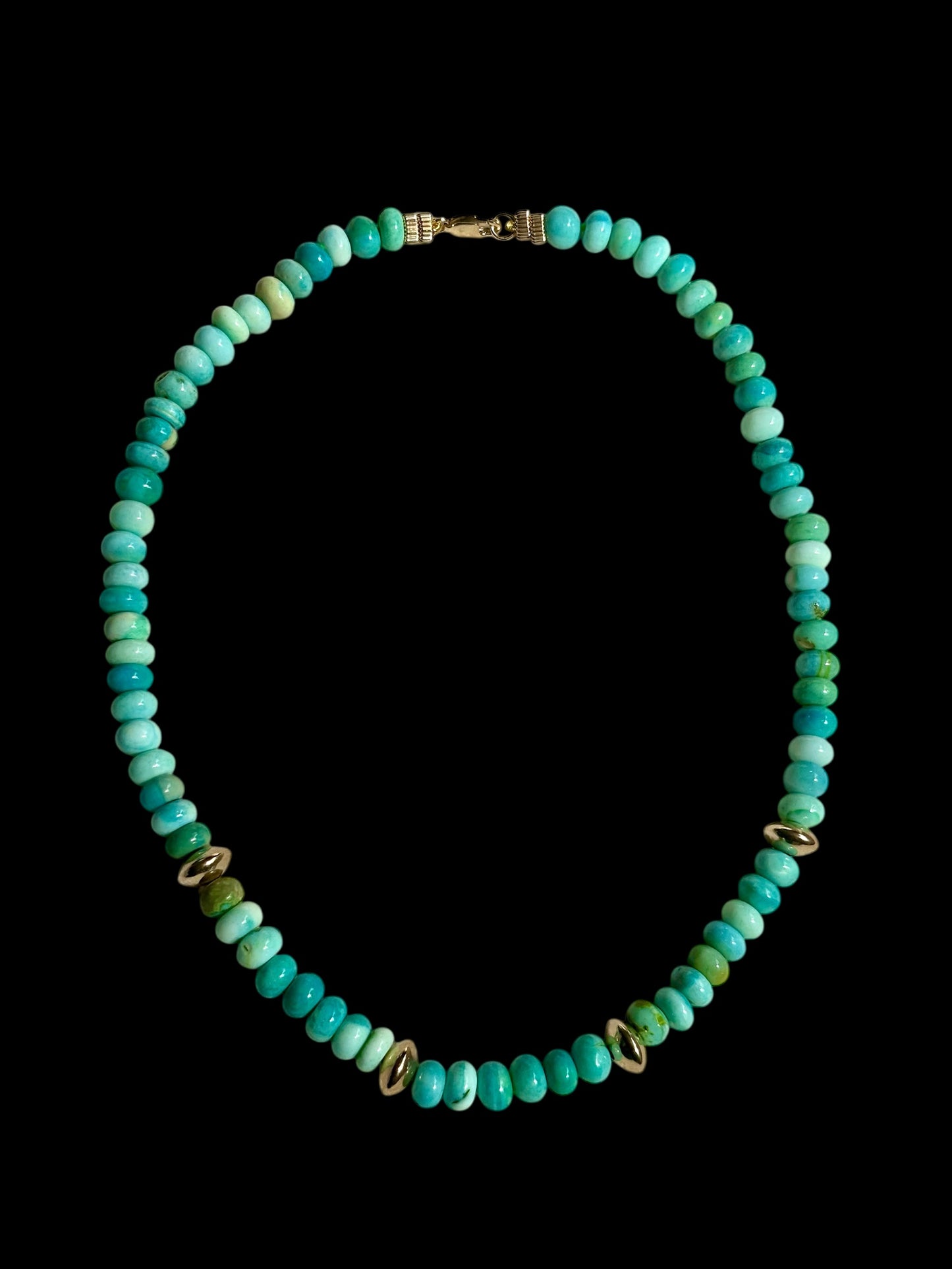 Green Opal and Gold Necklace