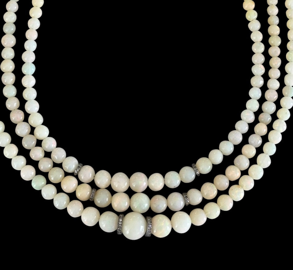 3 Strand Ethiopian Opal Necklace