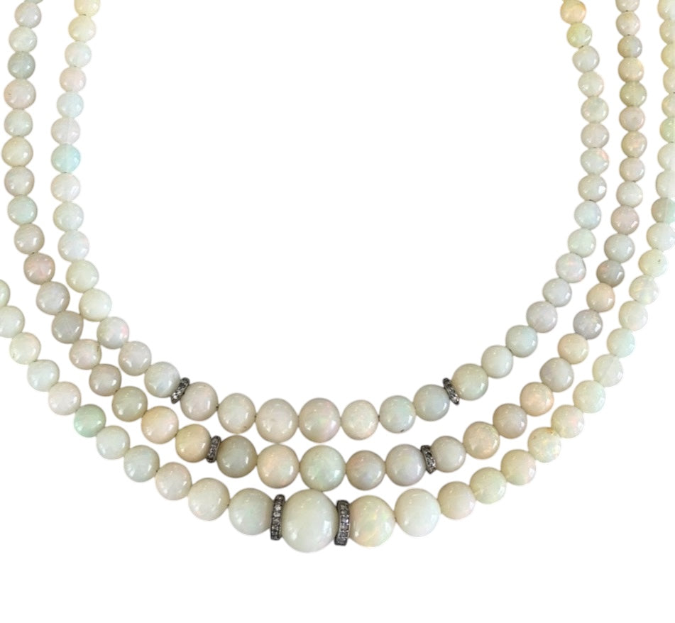 3 Strand Ethiopian Opal Necklace