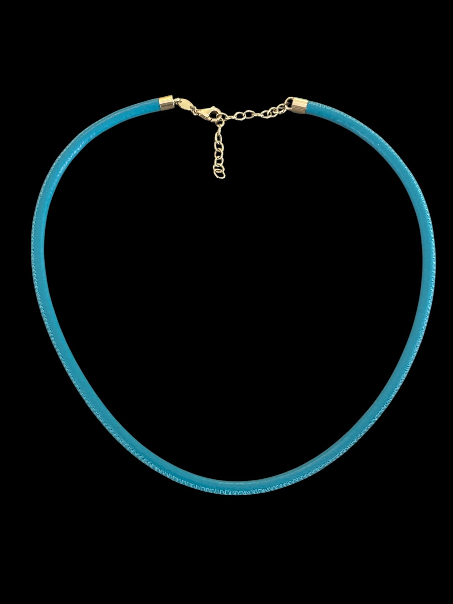 Turquoise Leather Cord with 14k Gold