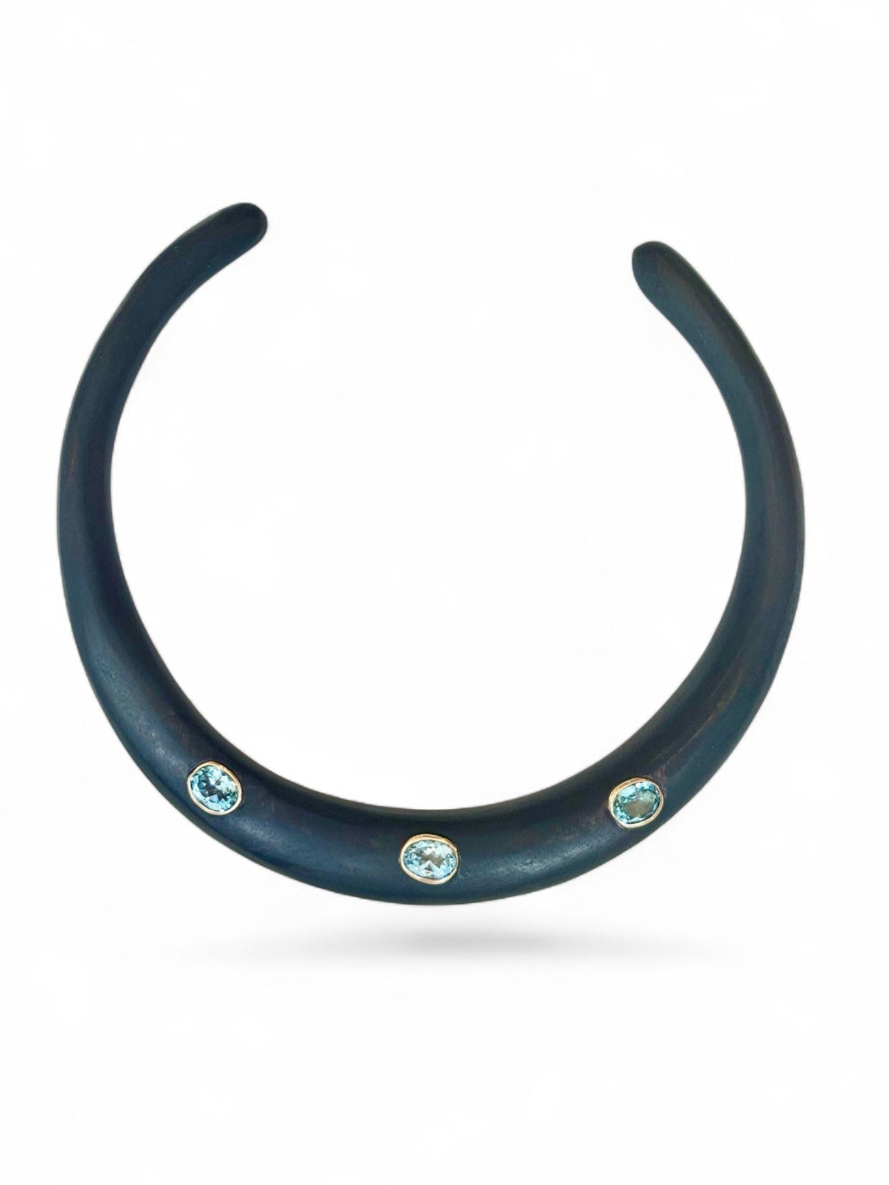 Wood Collar with Sky Blue Topaz