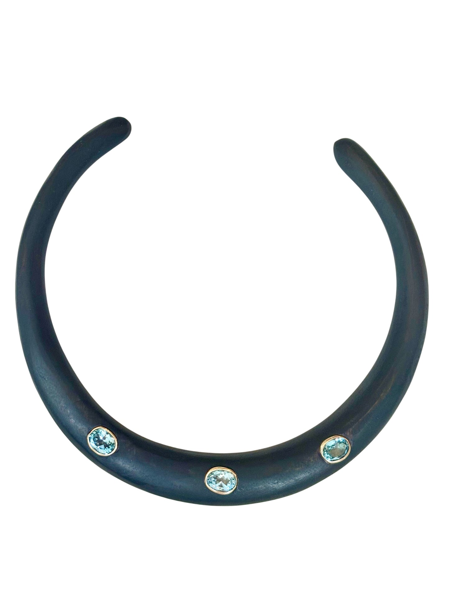 Wood Collar with Sky Blue Topaz