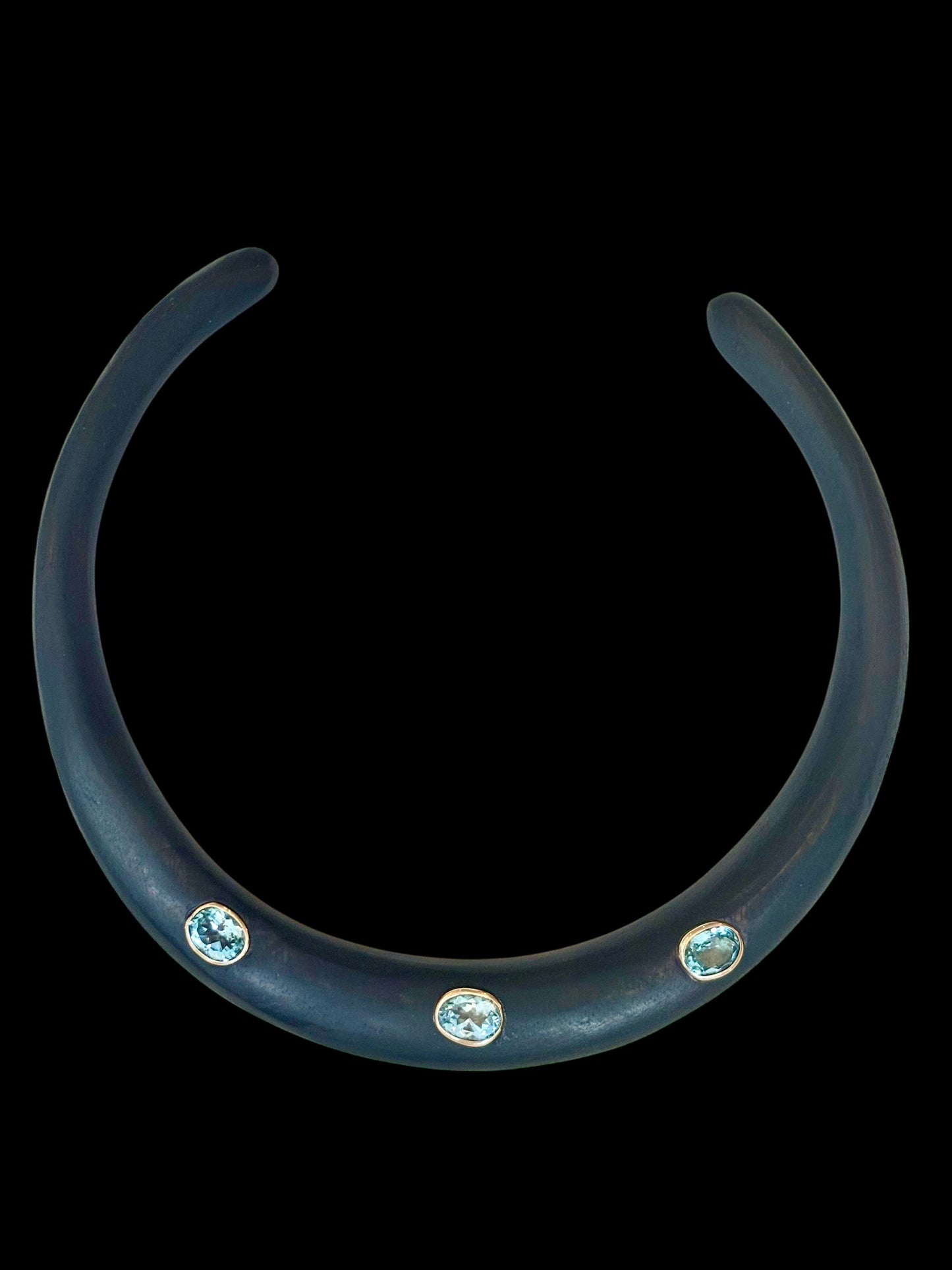 Wood Collar with Sky Blue Topaz