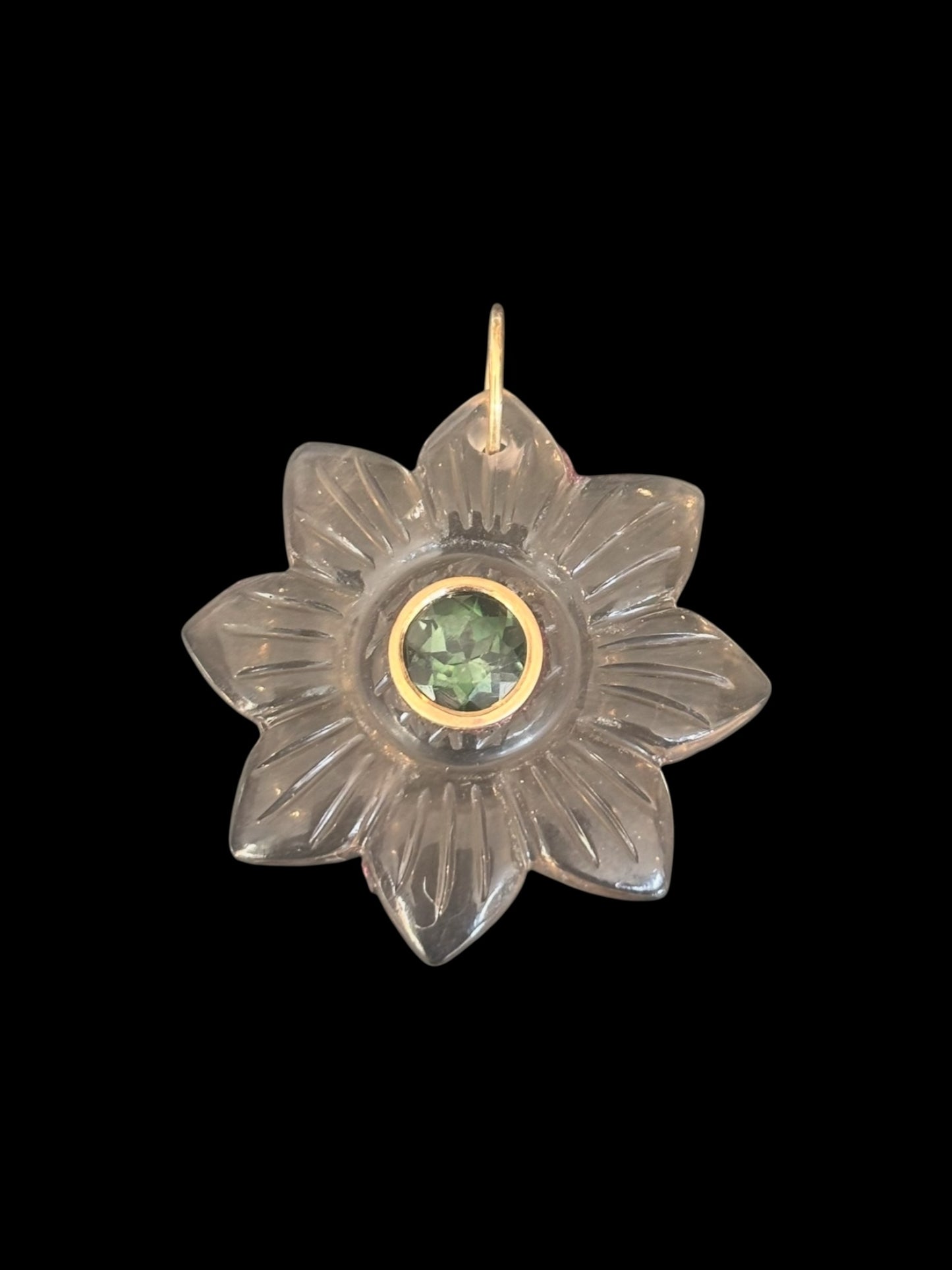 FLORA Pendant, Smoky Quartz with Green Tourmaline