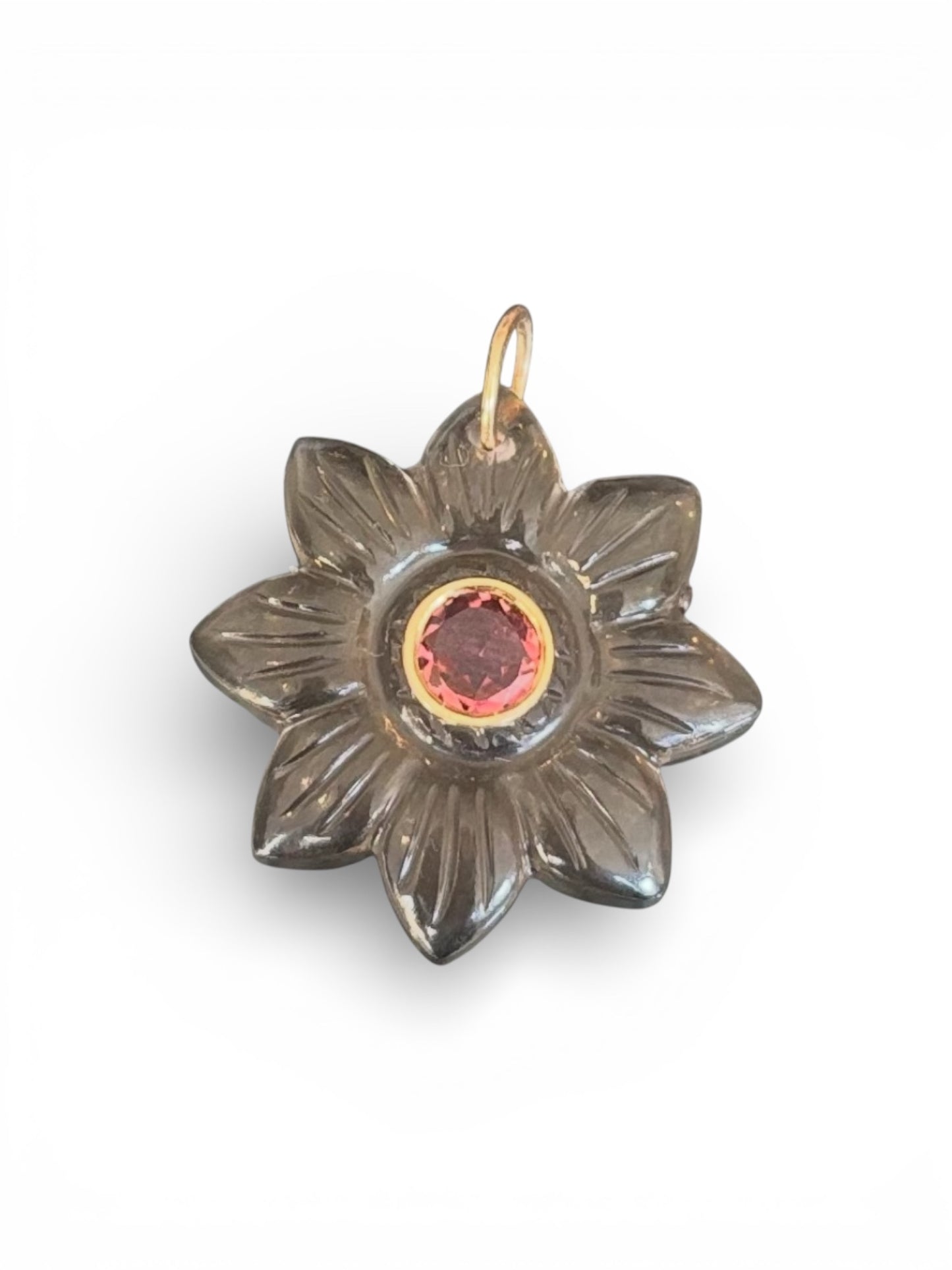 FLORA Pendant, Smoky Quartz & Pink Tourmaline