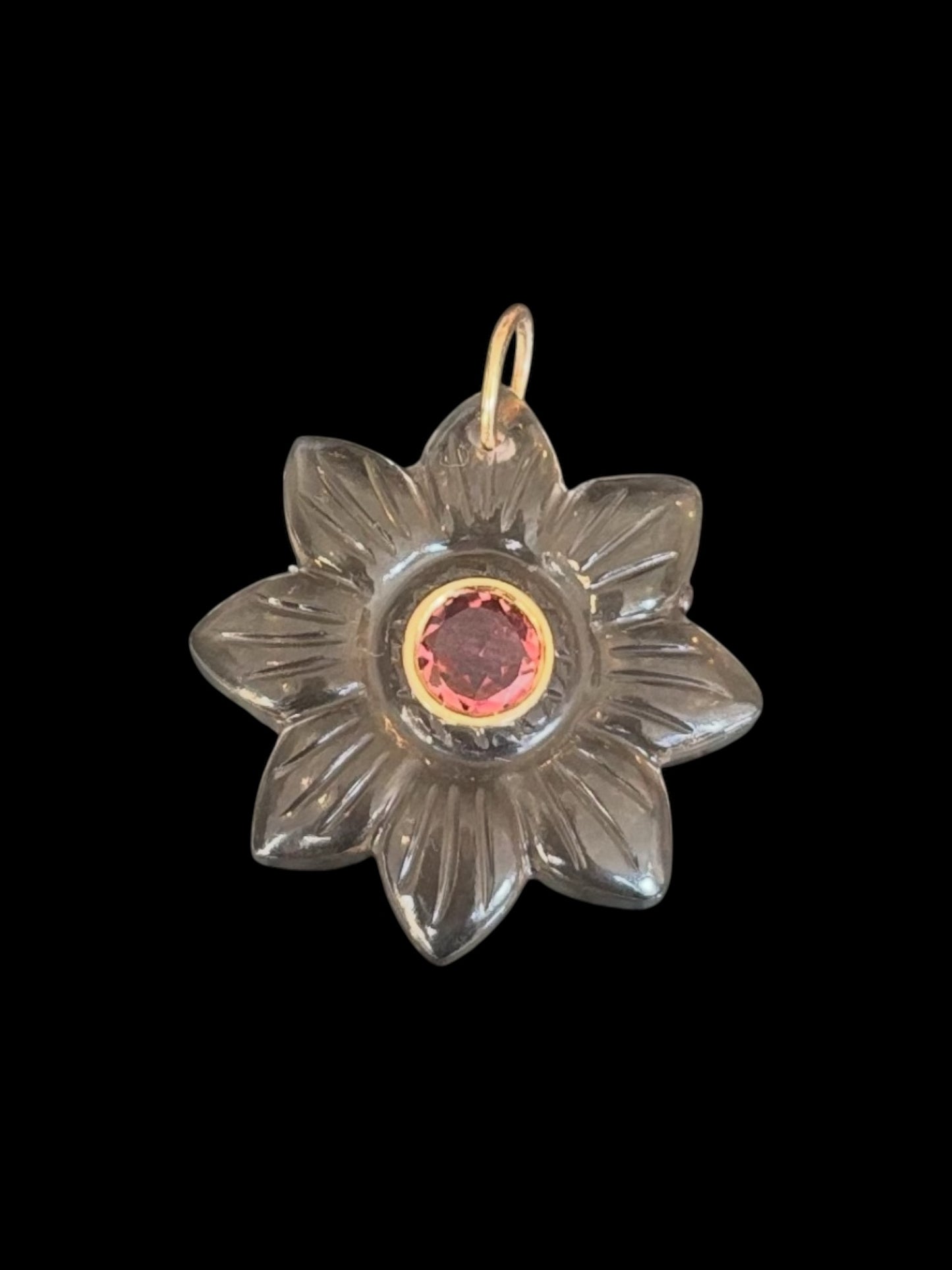 FLORA Pendant, Smoky Quartz & Pink Tourmaline