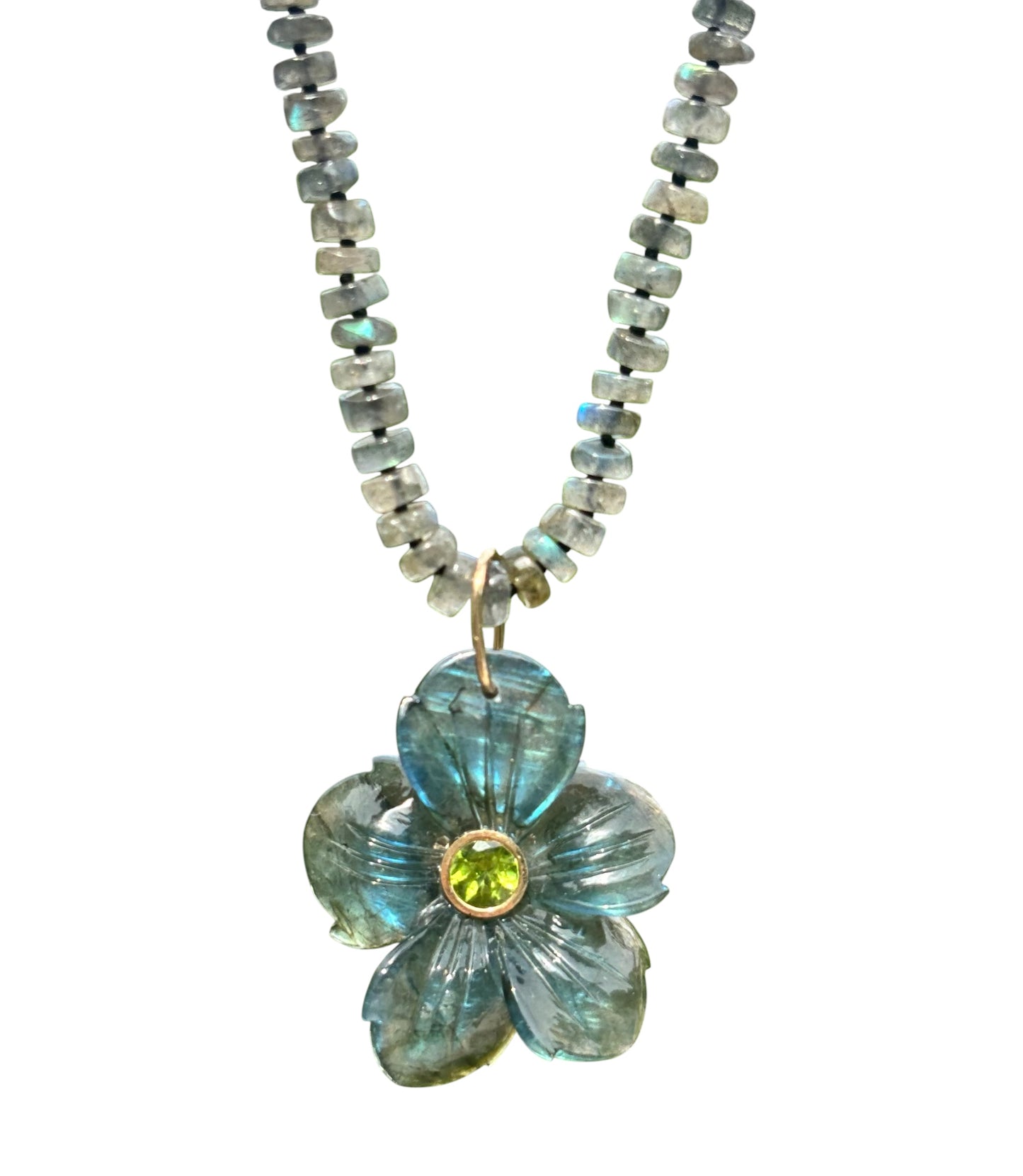 FLORA Pendant, Labradorite with Peridot