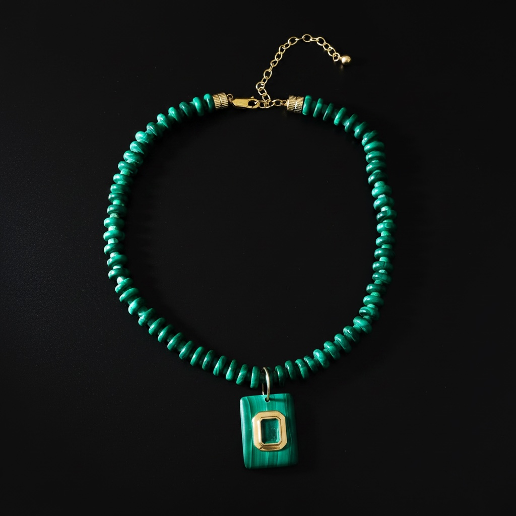Malachite and Emerald Necklace