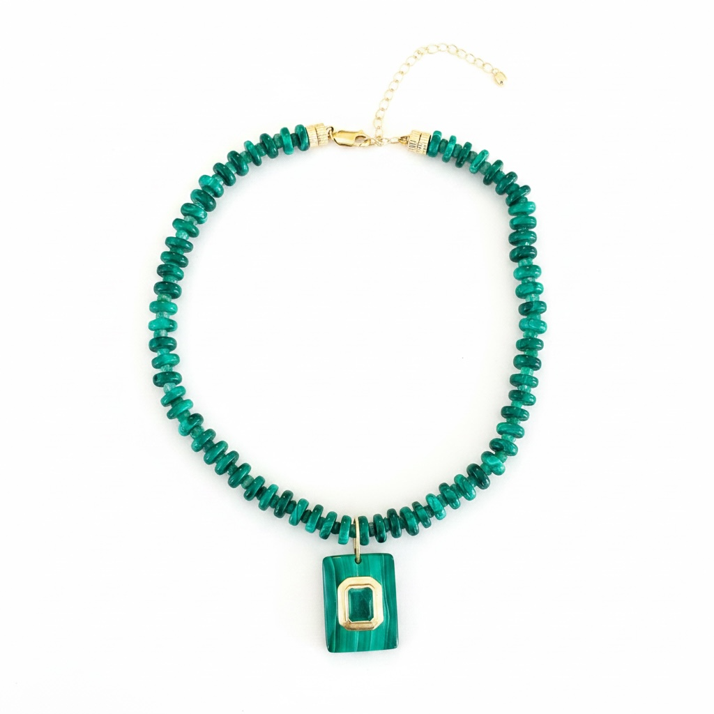 Malachite and Emerald Necklace