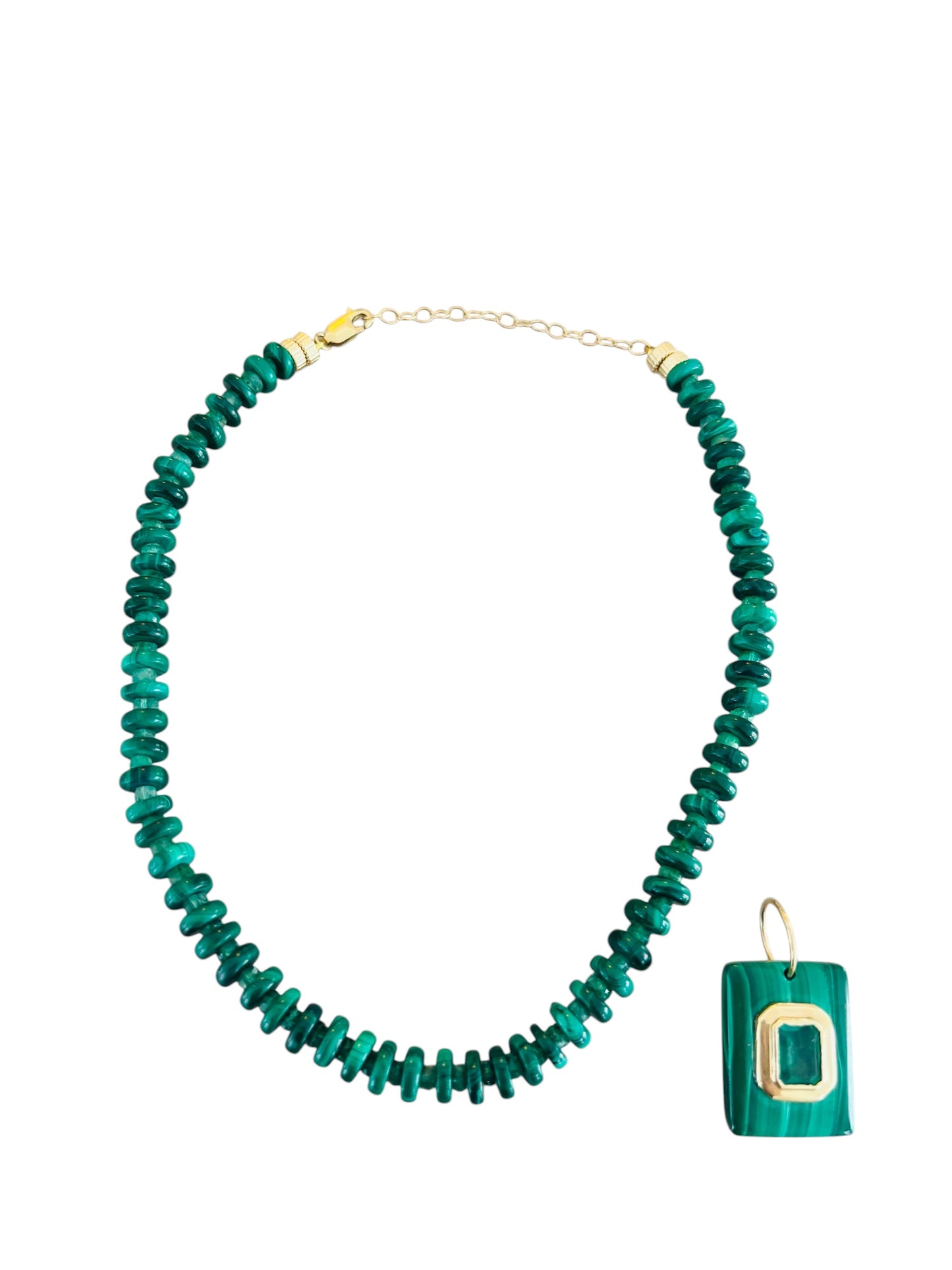 Malachite and Emerald Necklace