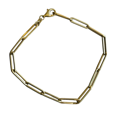 Gold paperclip bracelet