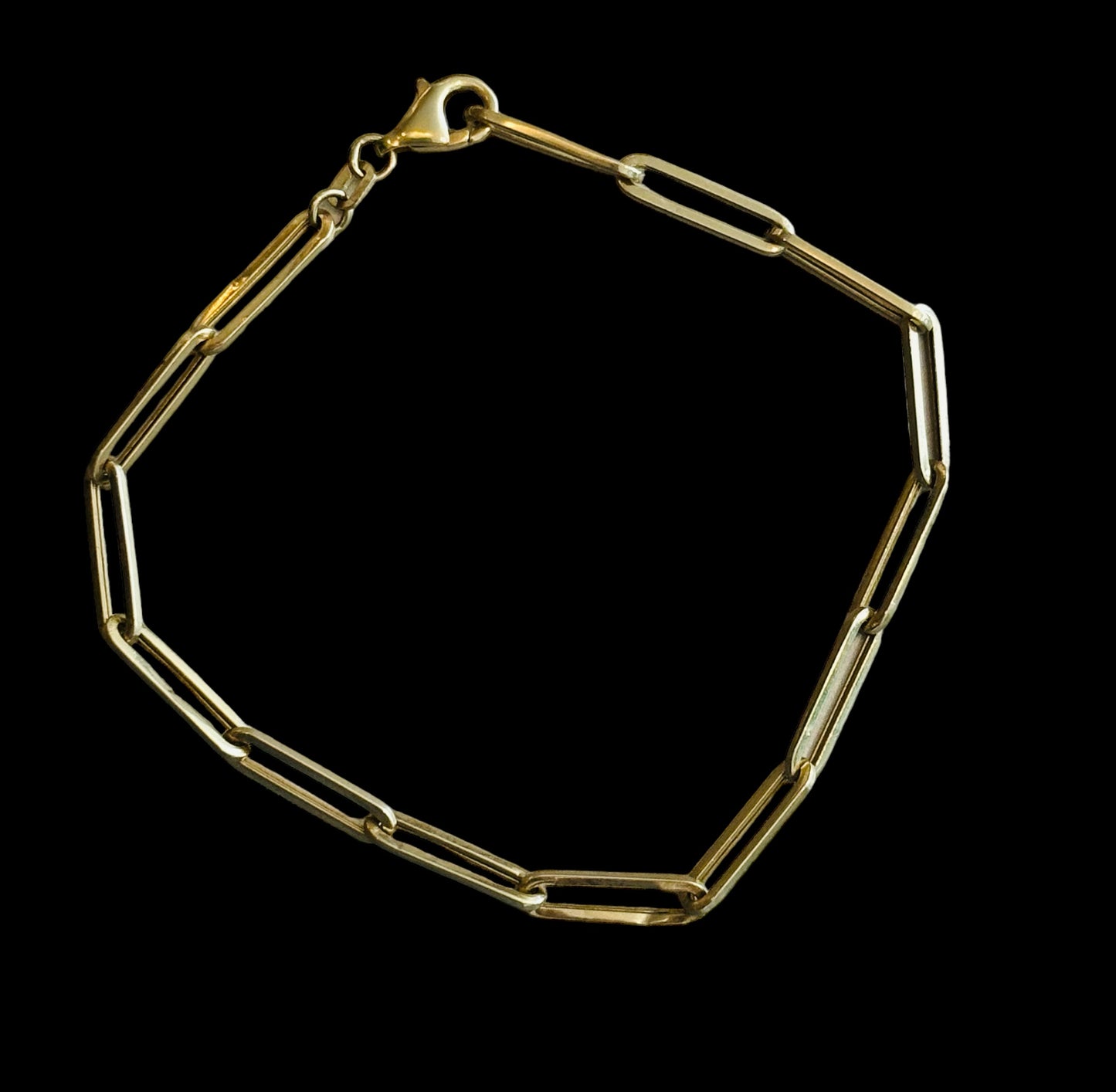 Gold paperclip bracelet