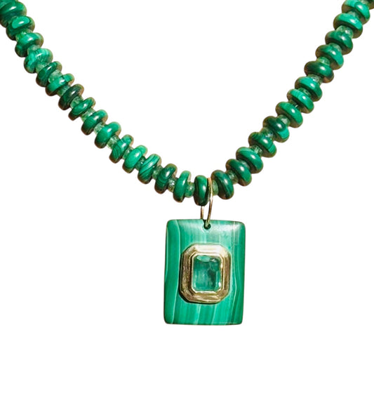 Malachite & Emerald Necklace
