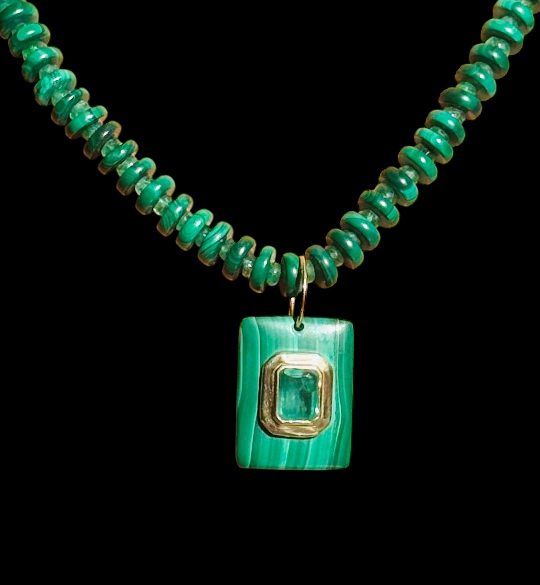 Malachite & Emerald Necklace